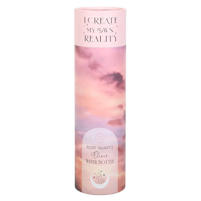 Create My Own Reality Glass Water Bottle with Rose Quartz