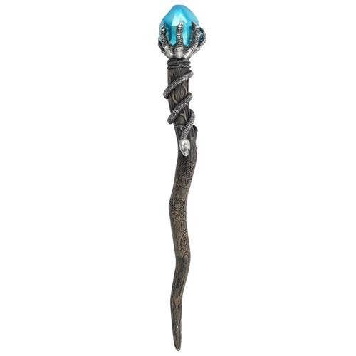 SILVER CLAW WAND with Blue Gem