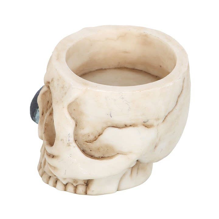 Gothic Skull Tealight Holder with Snake