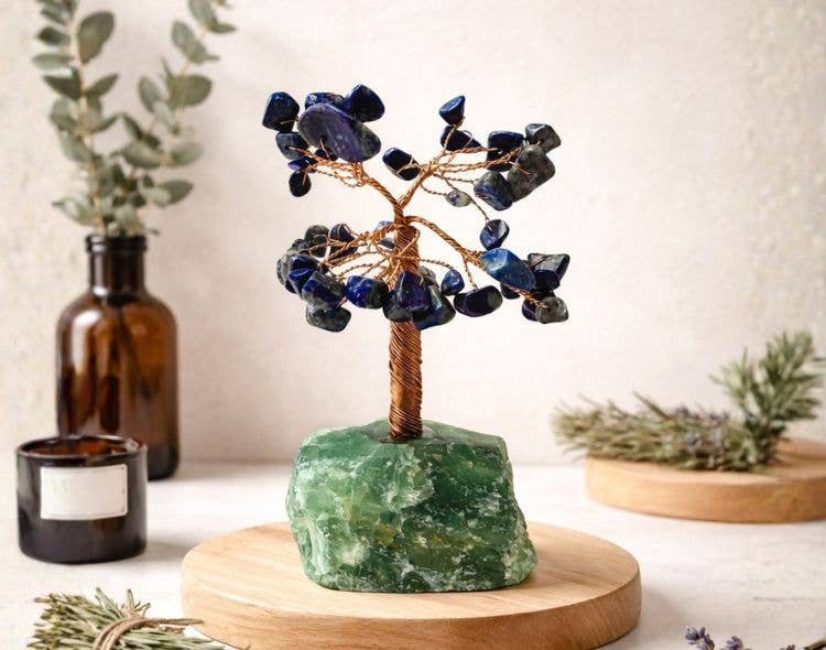 Lapis Lazuli on Fluorite Gem Tree