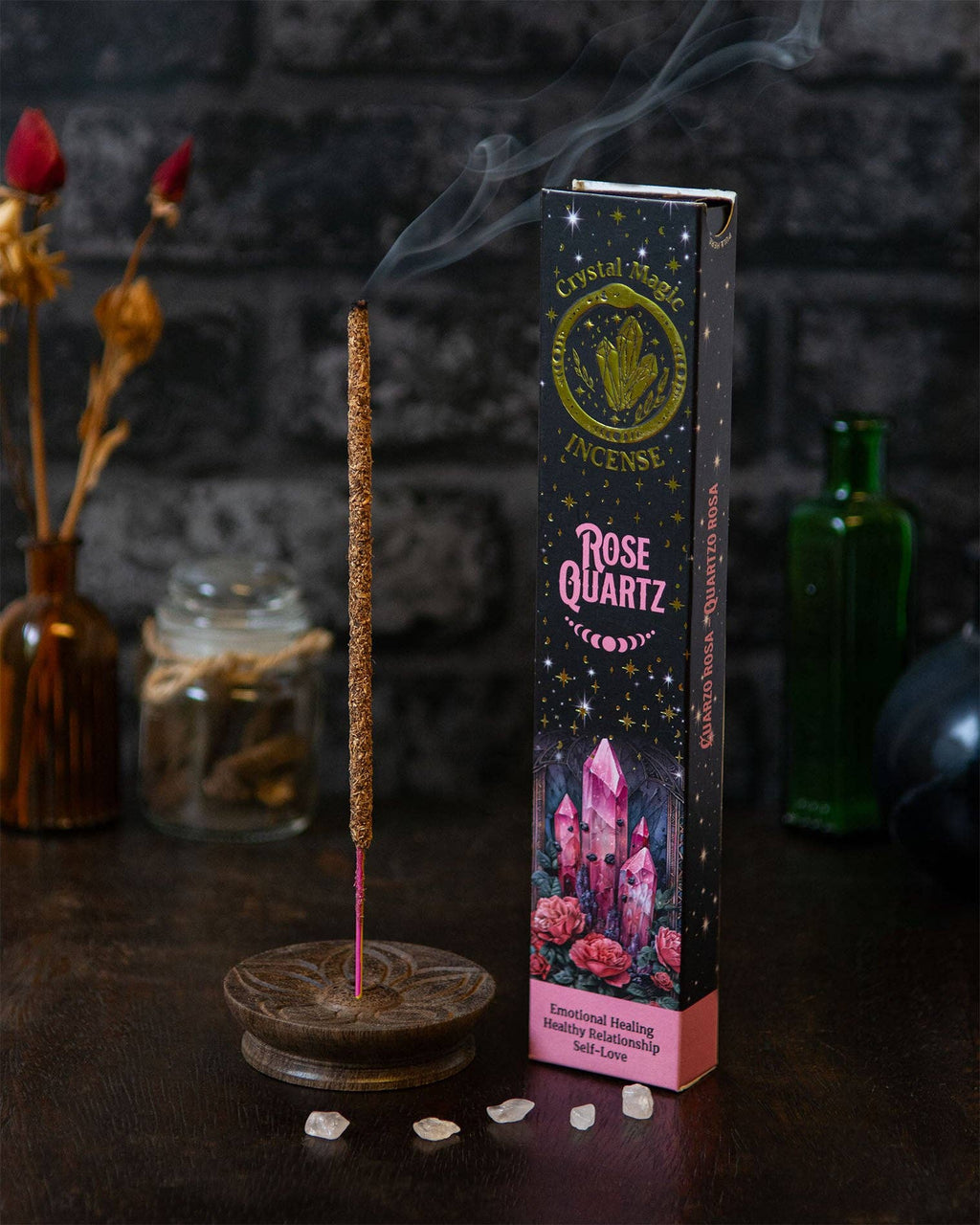 Rose Quartz Crystal Magic Incense