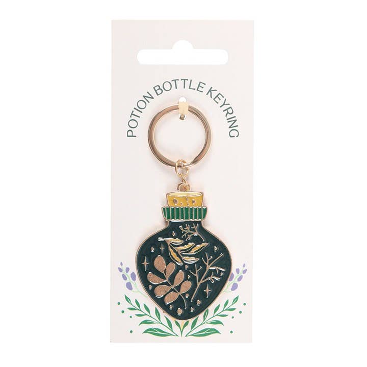 Green Witch Potion Bottle Keyring