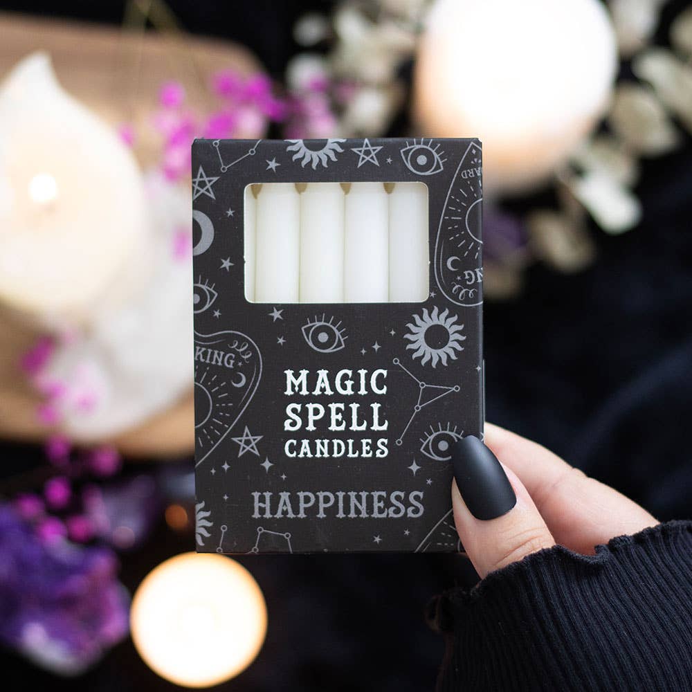 White 'Happiness' Magic Spell Candles