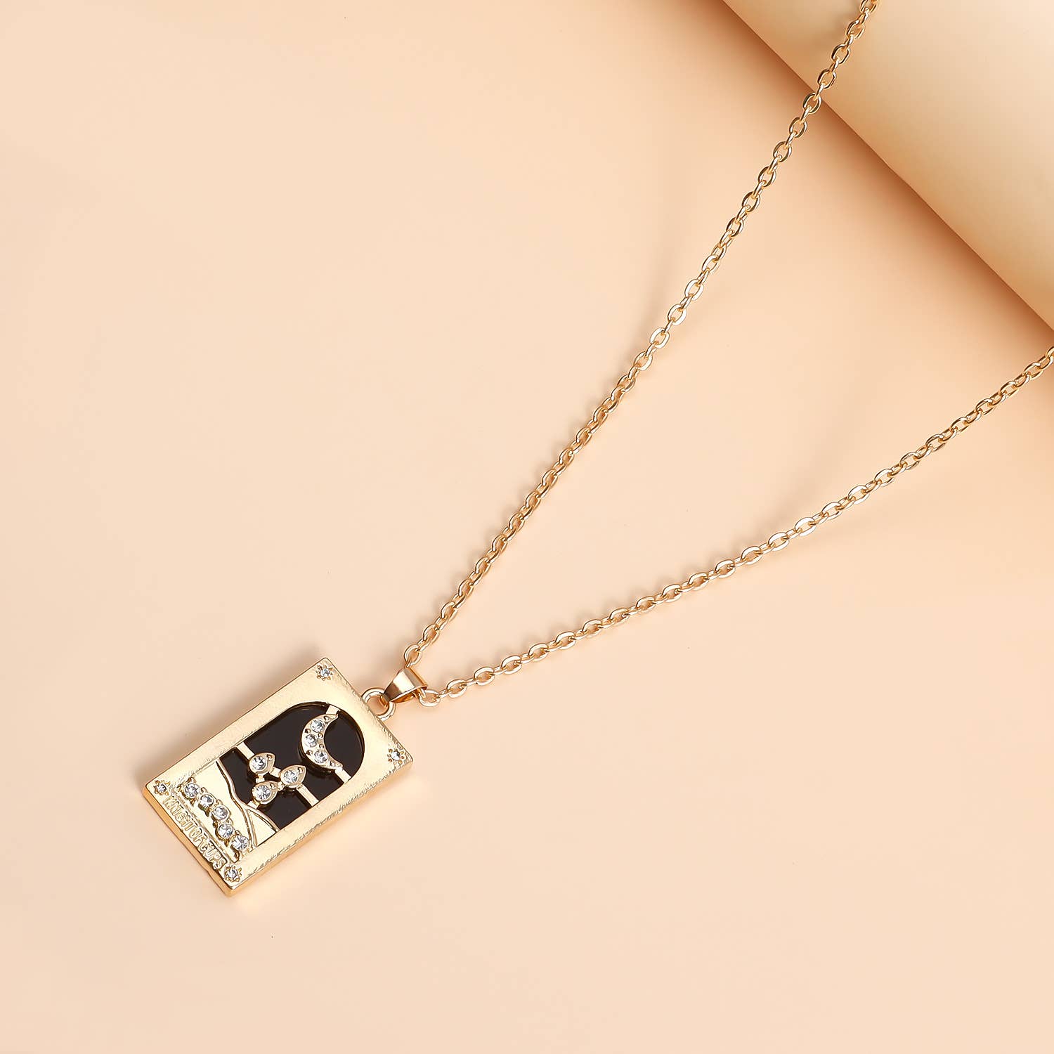 Tarot Design Necklace with Crystal