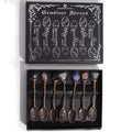 Set of 7 Bronze Gemstone Crystal Witch Spoons