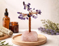 Amethyst on Rose Quartz Gem Tree