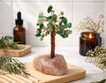 Green Aventurine on Rose Quartz Gem Tree