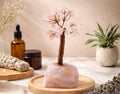 Rose Quartz on Rose Quartz Crystal Gem Tree