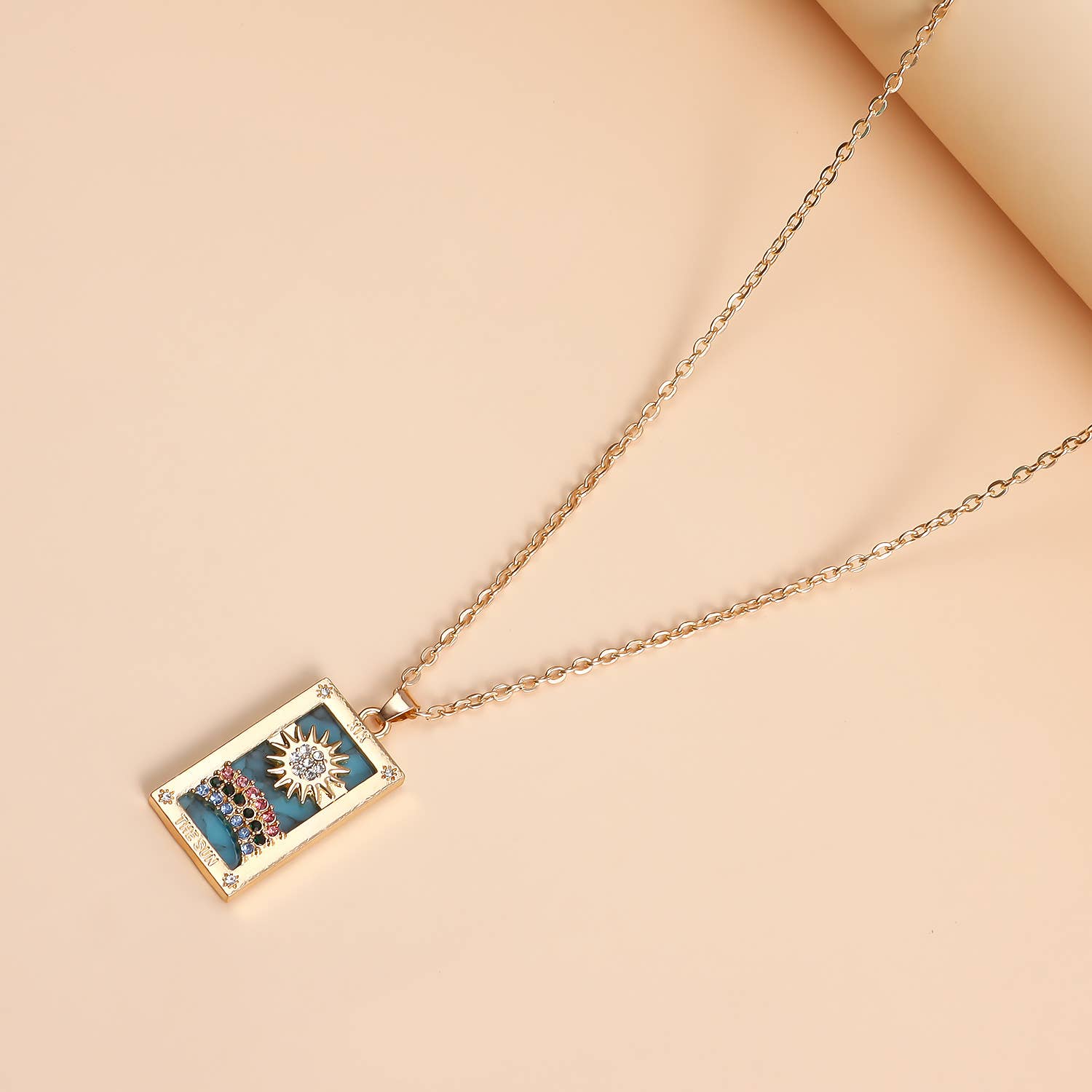 Tarot Design Necklace with Crystal