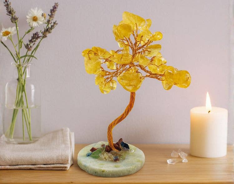 Citrine on Jade Chip Tree