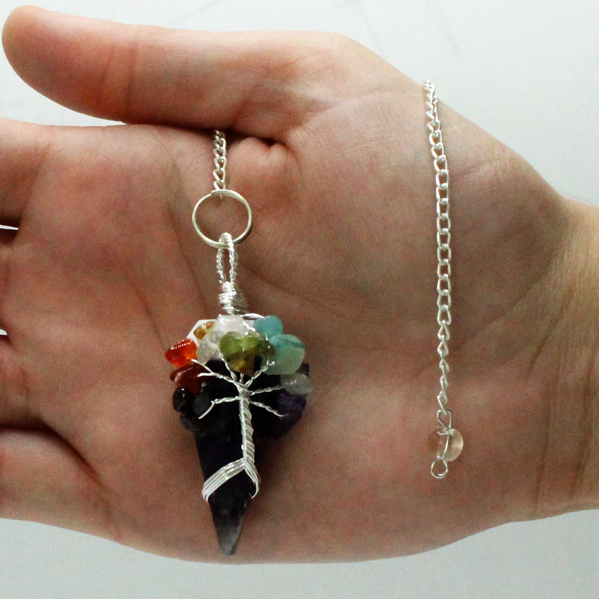Seven Chakra Magic Pendulum - Amethyst