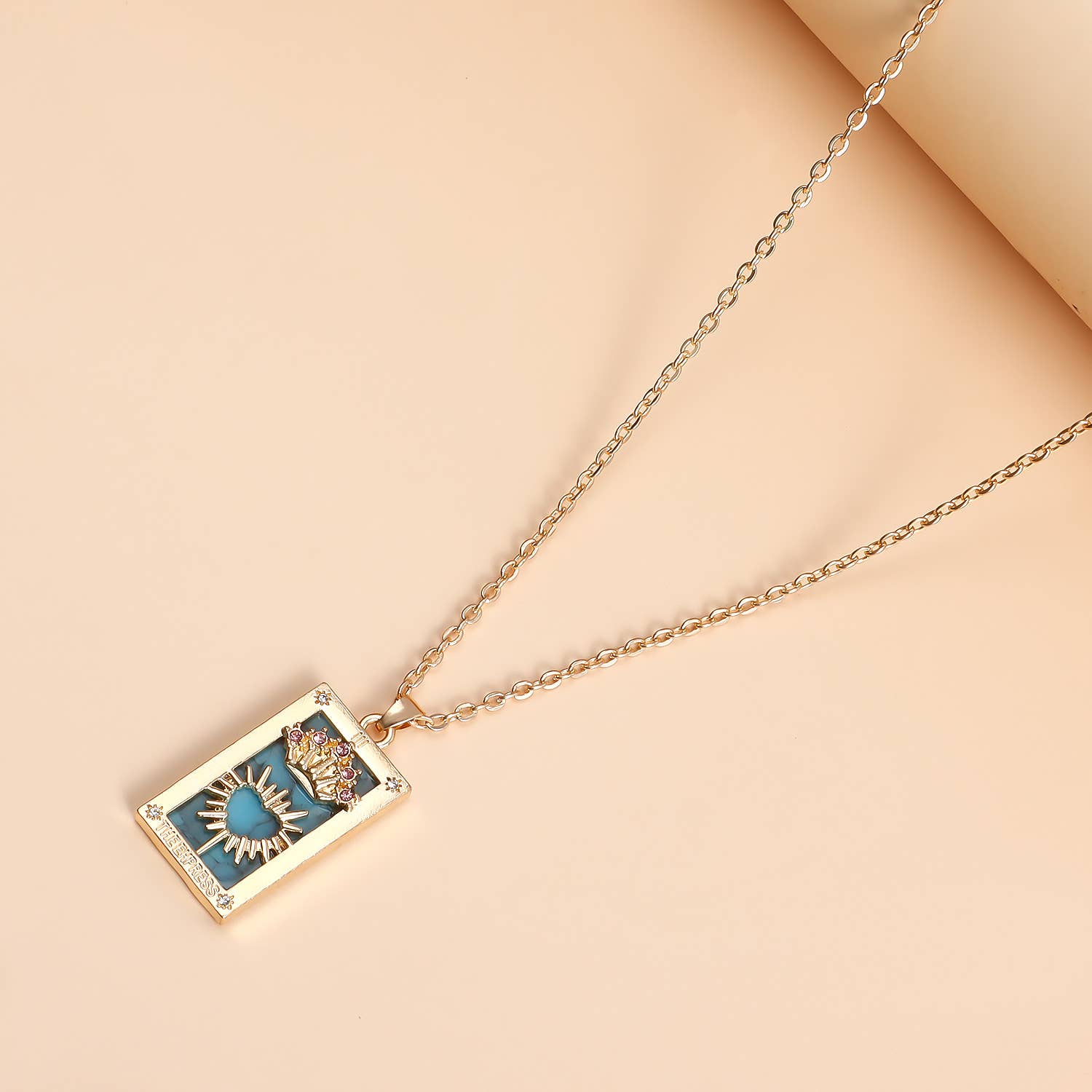 Tarot Design Necklace with Crystal