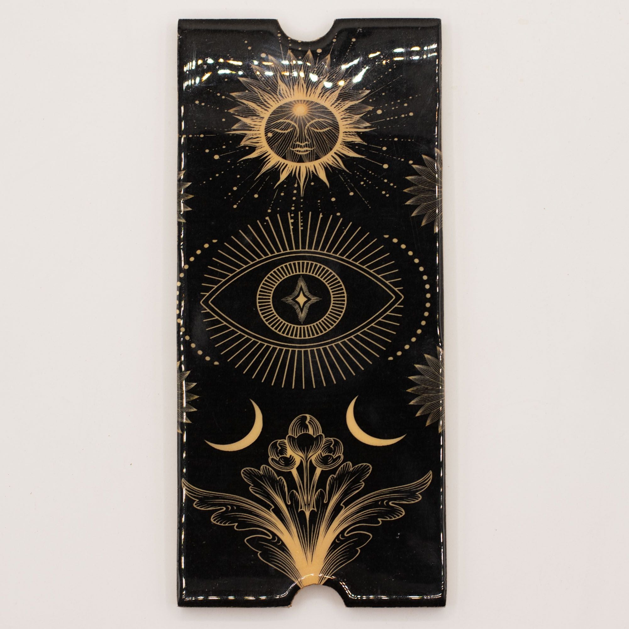 Four Section Mango Wood Tarot Box with Card Holder