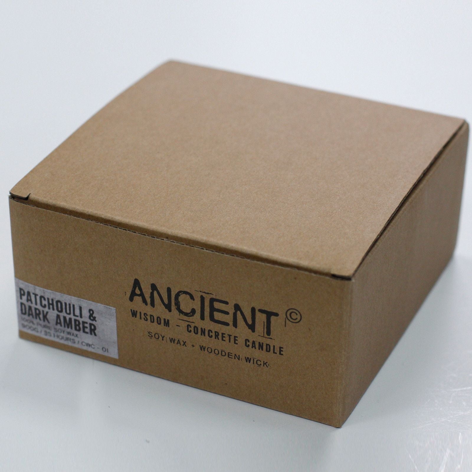 Patchouli & Dark Amber Large Wooden Wick Concrete Candle
