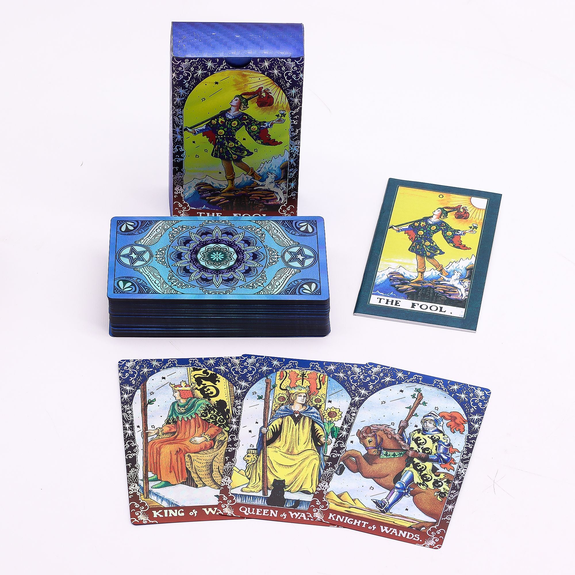 Blue Foil Tarot Card Set - Mandala With Guidebook
