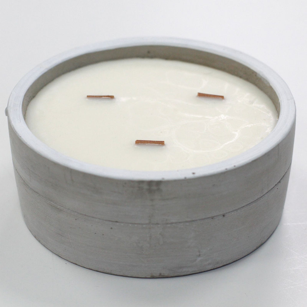 Patchouli & Dark Amber Large Wooden Wick Concrete Candle