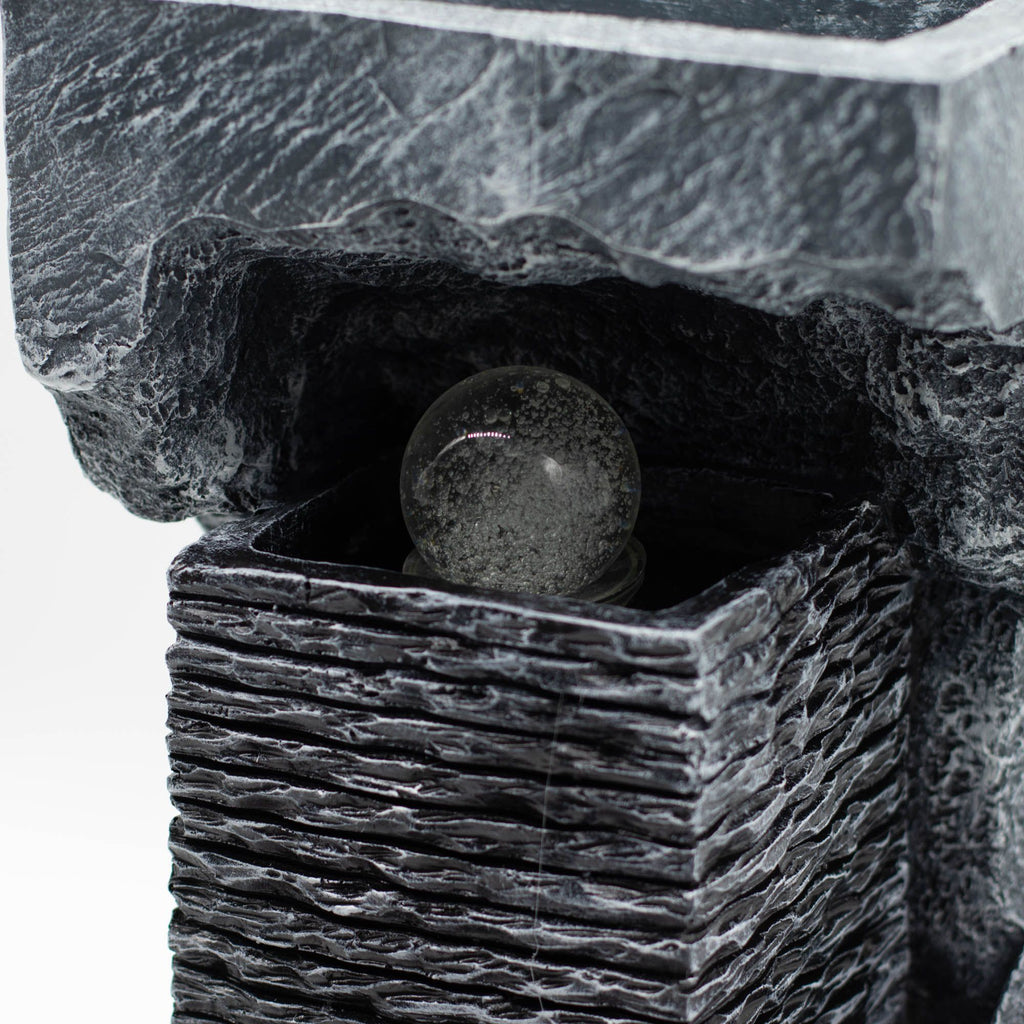 Grand Water Feature – Colour Changing Crystal Ball in Rock