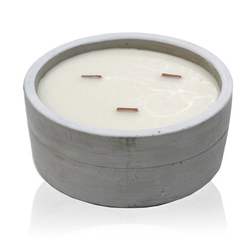 Patchouli & Dark Amber Large Wooden Wick Concrete Candle
