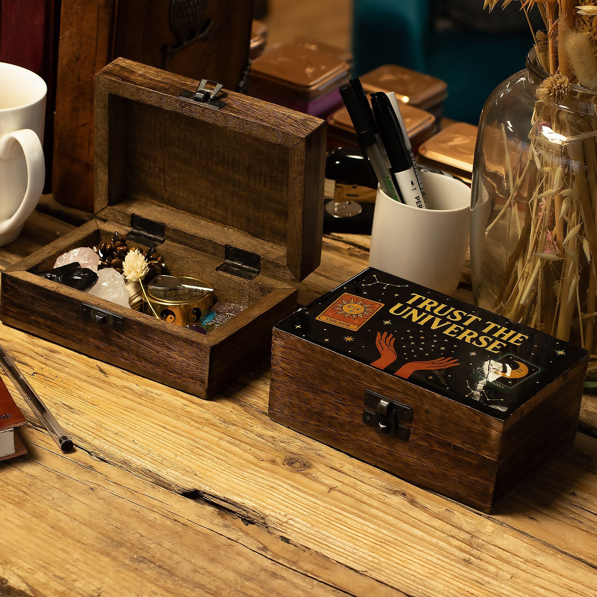 Medium Enamelled Box  - Trust the Universe