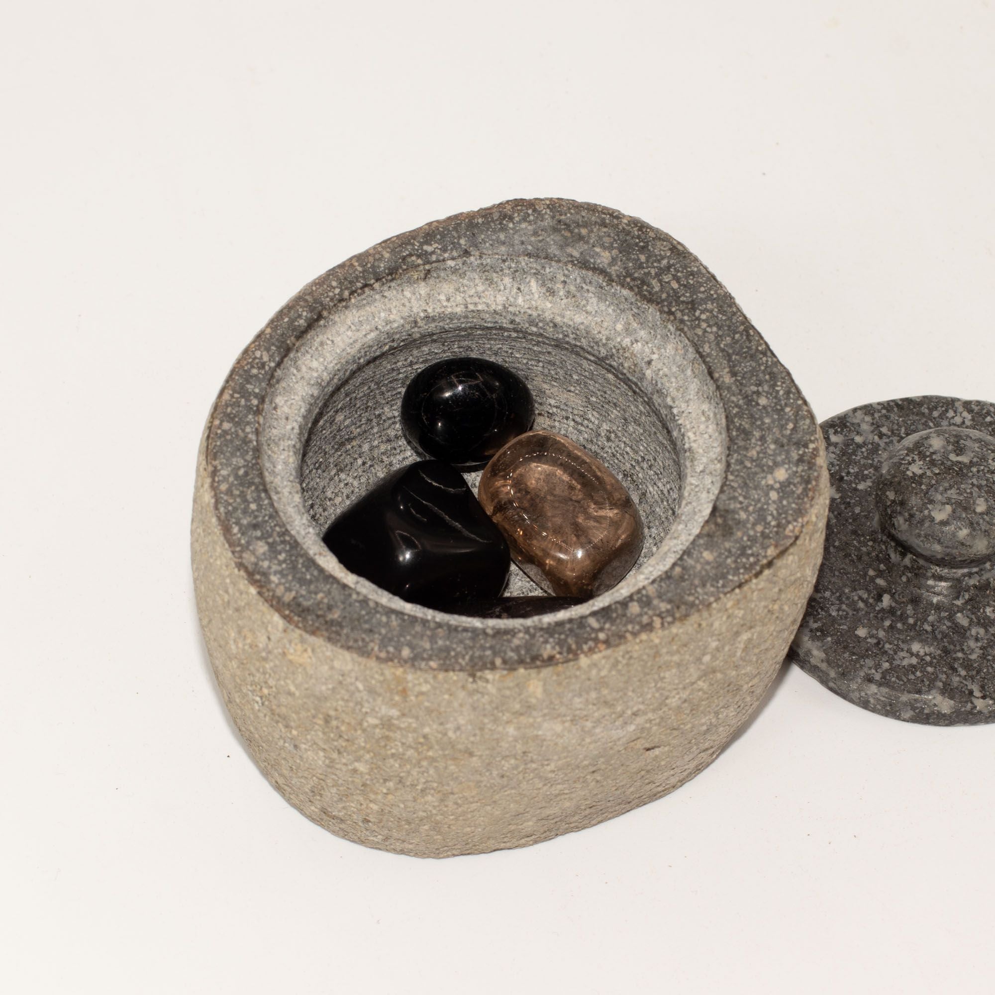 Natural Riverstone Grounding Pot - Small