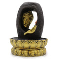 Golden Buddha Tabletop Water Feature | Vitarka Mudra | Indoor Zen Fountain | 30cm
