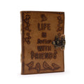 Leather Journal - Life is Better with Friends (Plain Paper)