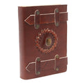 Leather Notebook With Belts - Tigereye