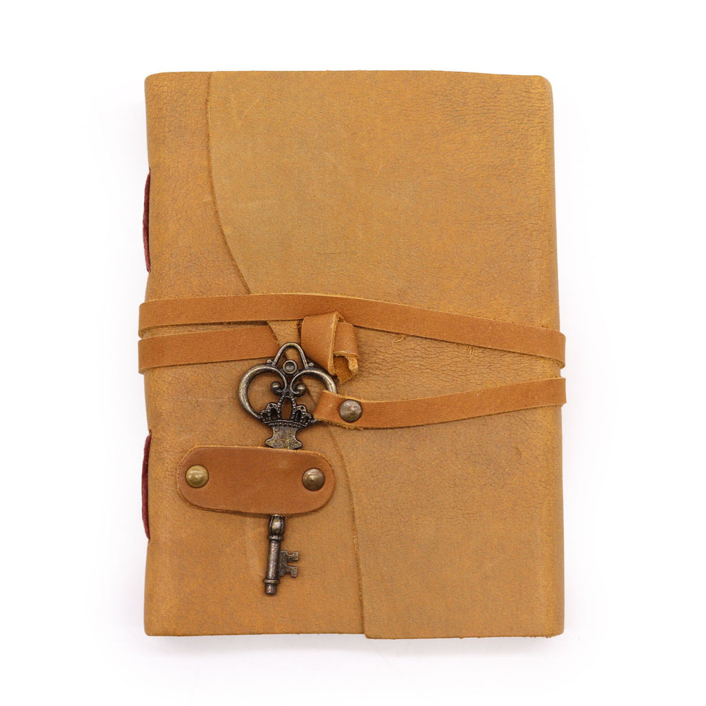 Oiled Tan Leather & Key Journal