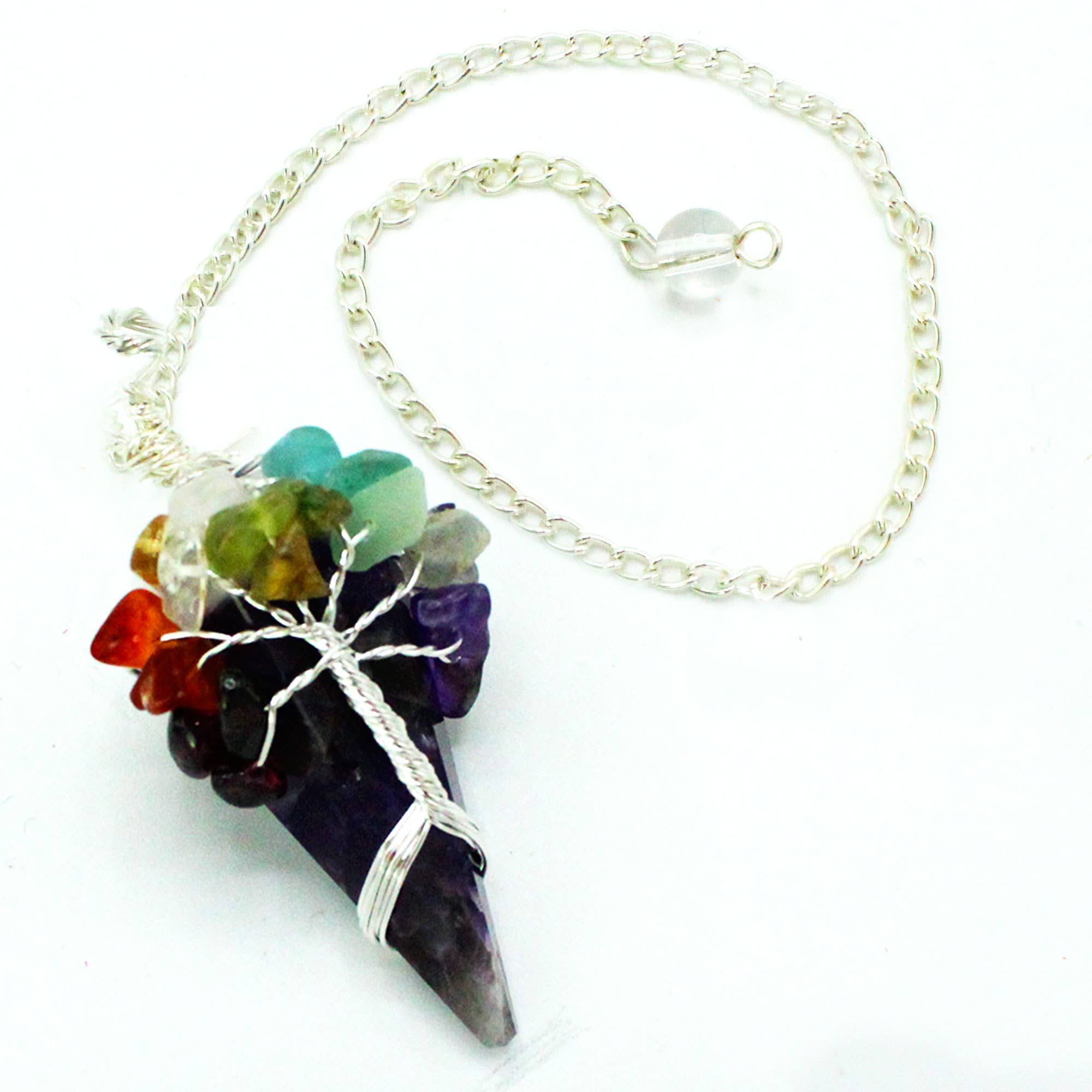 Seven Chakra Magic Pendulum - Amethyst