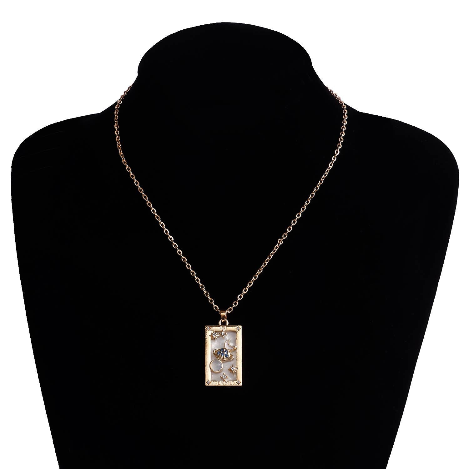 Tarot Design Necklace with Crystal