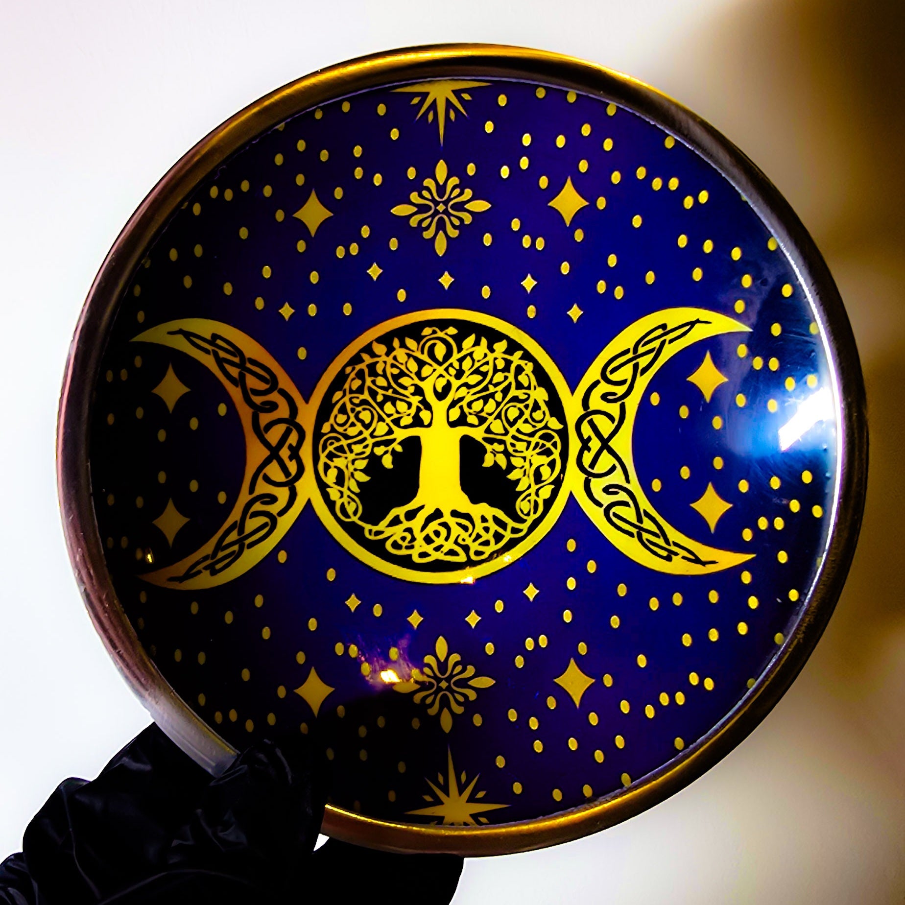 Triple Moon Enamelled Offering Plate